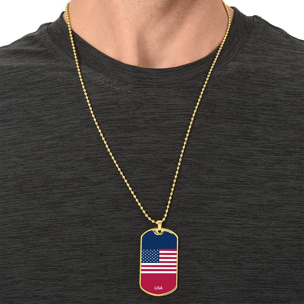 Personalized Luxury National Flag Tag Necklace