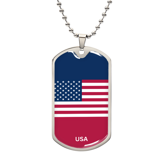 Personalized Luxury National Flag Tag Necklace