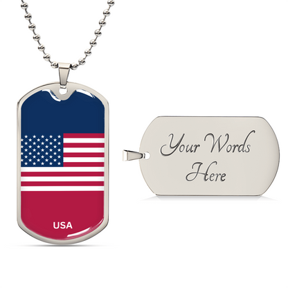 Personalized Luxury National Flag Tag Necklace