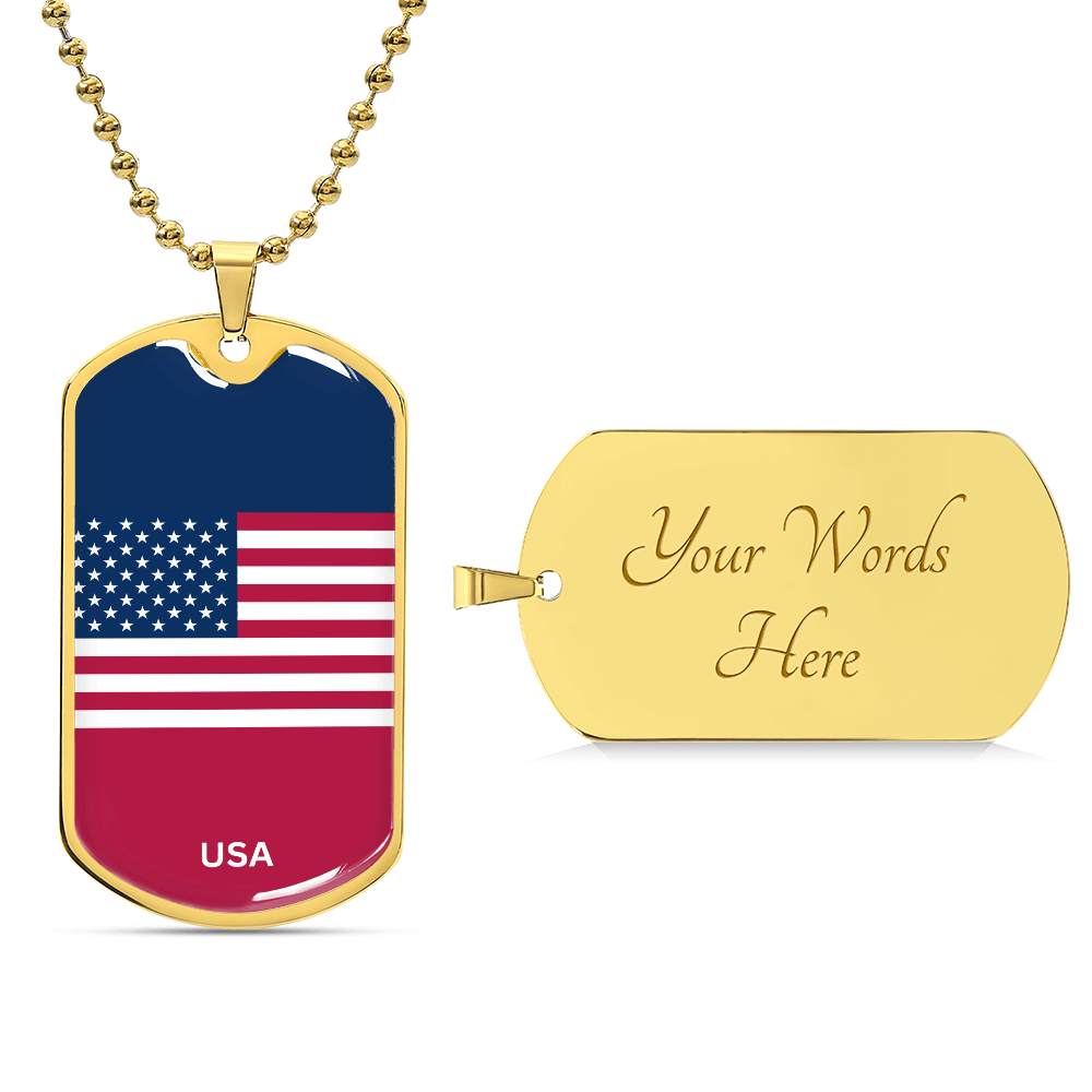 Personalized Luxury National Flag Tag Necklace
