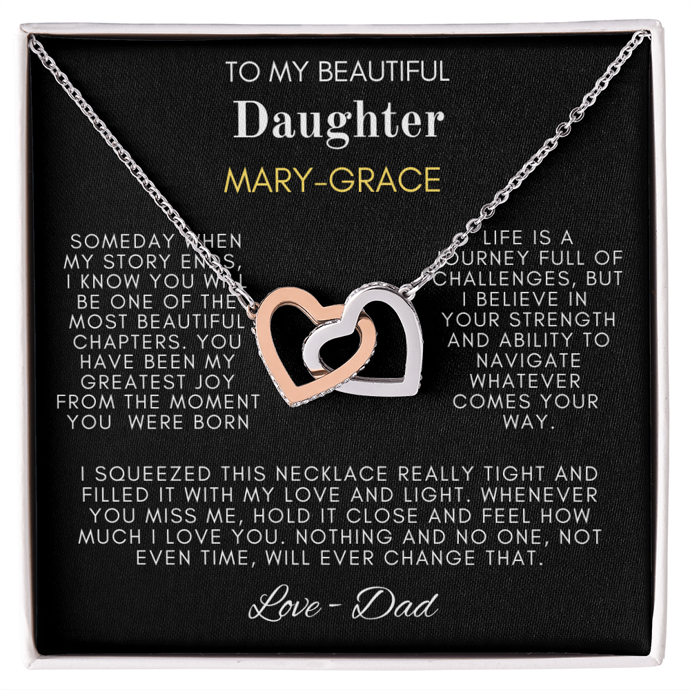 My Beautiful Daughter Interlocking Hearts Necklace - TMD-SDD1.2