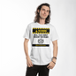 Soccer Warning Front Print White T-Shirt - TSF1.1