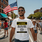 Soccer Warning Front Print White T-Shirt - TSF1.1