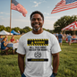 Soccer Warning Front Print White T-Shirt - TSF1.1