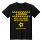 Soccer Warning Front Print Black T-Shirt - TSF1.2