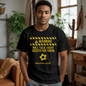 Soccer Warning Front Print Black T-Shirt - TSF1.2
