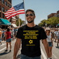 Soccer Warning Front Print Black T-Shirt - TSF1.2