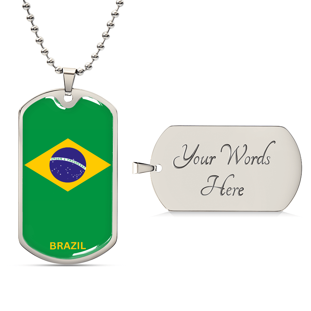 Personalized Luxury National Flag Tag Necklace