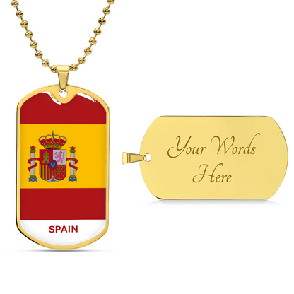 Personalized Luxury National Flag Tag Necklace